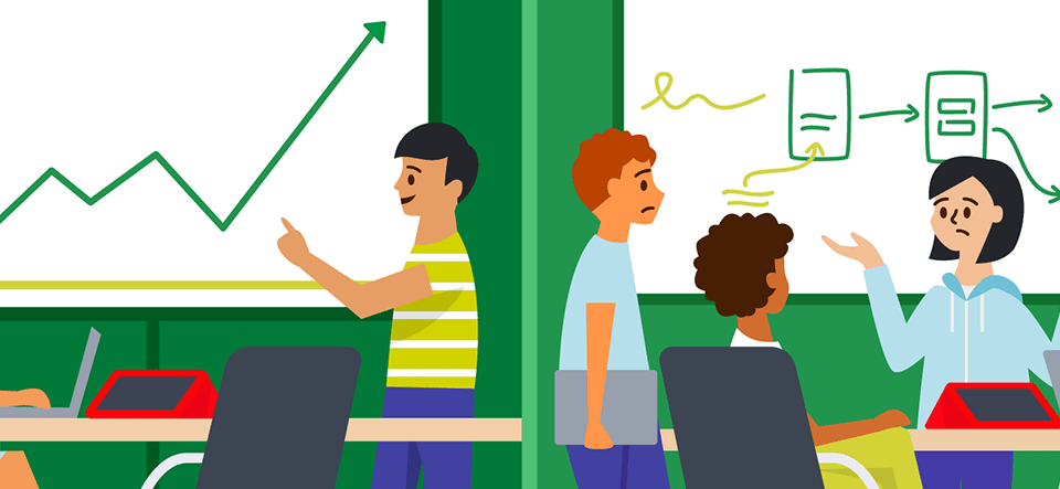 Real-time occupancy illustration showing people flow, space utilization, and movement patterns within a building